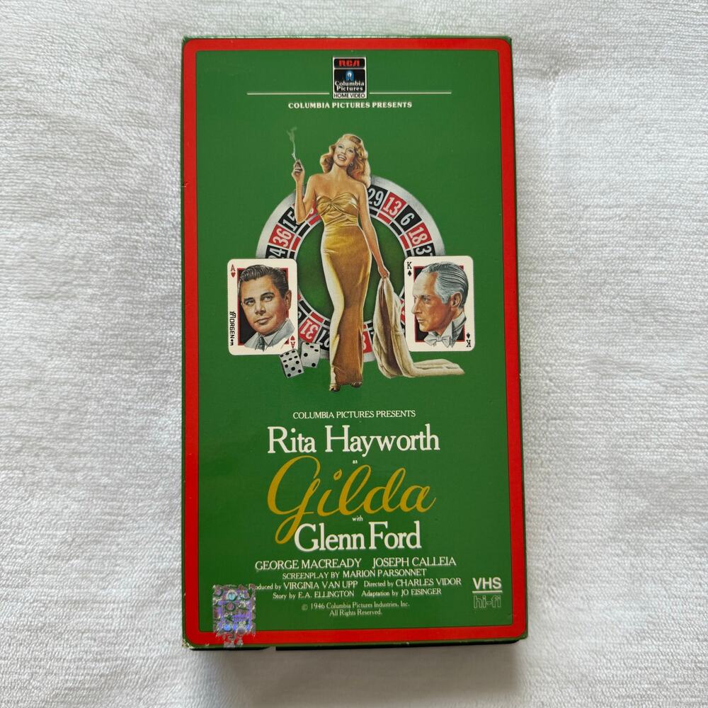 Classic Movie Gilda Starring RIta Hayworth Glenn Ford VHS